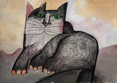 Aldemir Martins - Gato Com Olhos Verdes