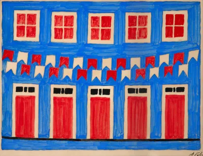 Alfredo Volpi - Fachada com bandeirinhas