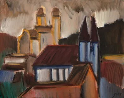 Carlos Bracher - Sé e Igreja de São Francisco de Assis