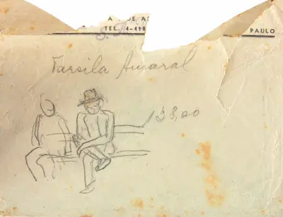 Tarsila do Amaral - Estudo de Casal Sentado em Banco de Praça