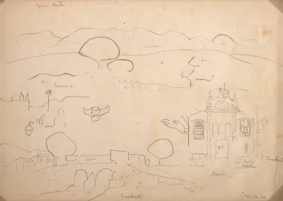 Tarsila do Amaral - Paisagem de Tiradentes Com Dois Panoramas de Igreja